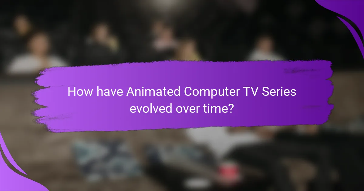 How have Animated Computer TV Series evolved over time?