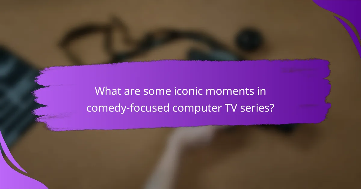 What are some iconic moments in comedy-focused computer TV series?