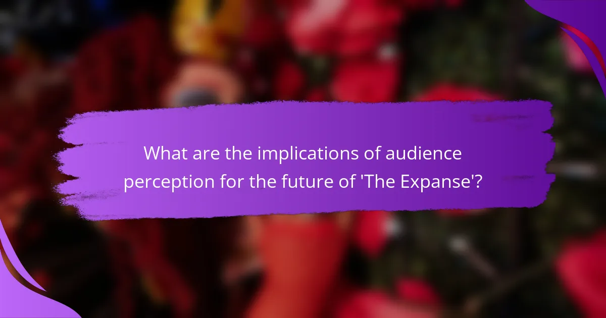 What are the implications of audience perception for the future of 'The Expanse'?