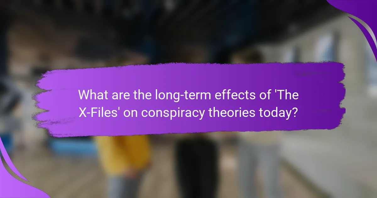 What are the long-term effects of 'The X-Files' on conspiracy theories today?
