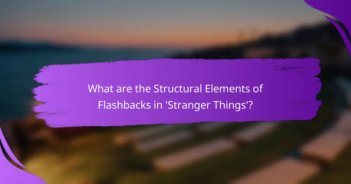 What are the Structural Elements of Flashbacks in 'Stranger Things'?