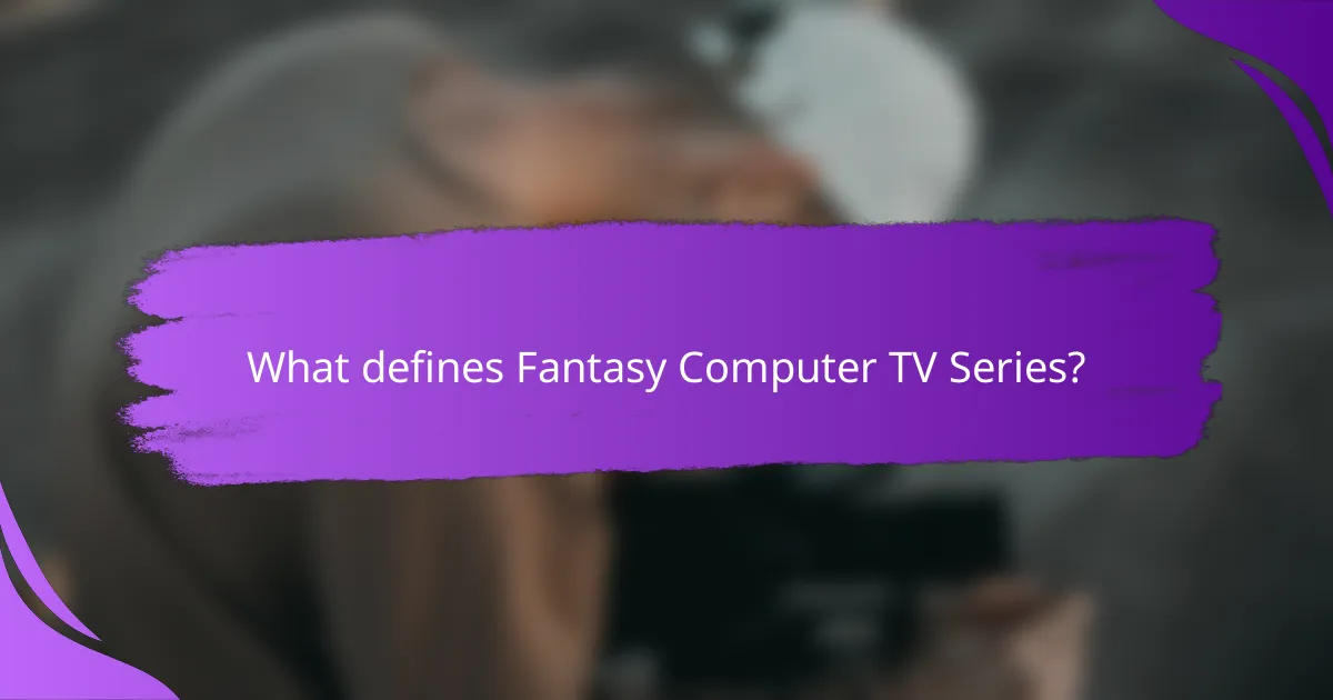 What defines Fantasy Computer TV Series?