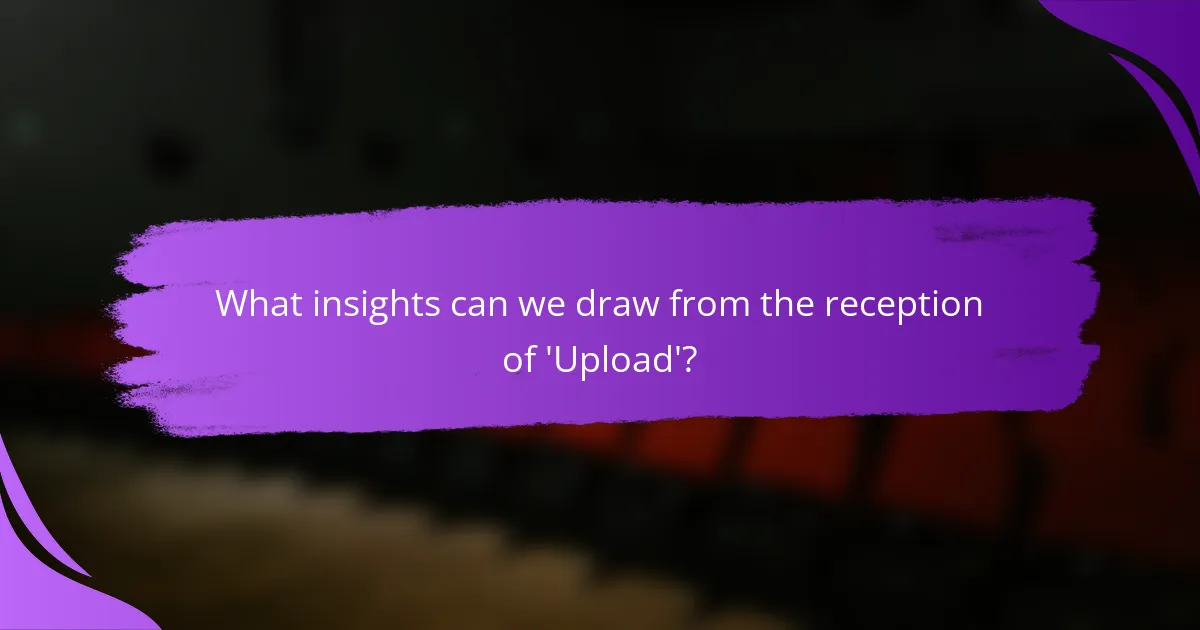 What insights can we draw from the reception of 'Upload'?