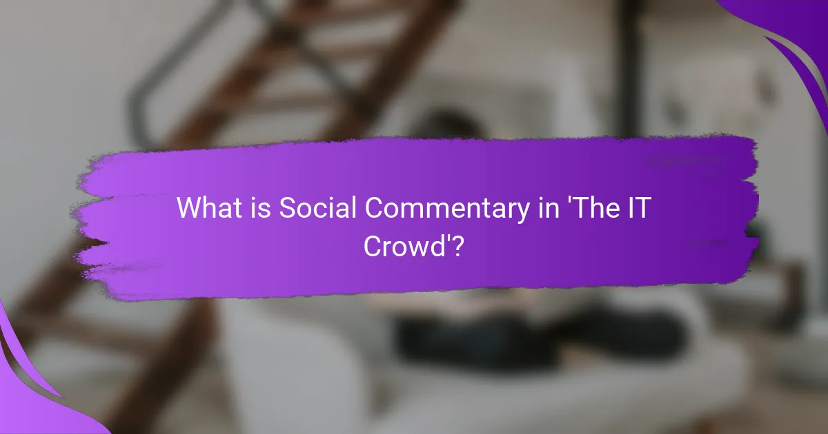 What is Social Commentary in 'The IT Crowd'?