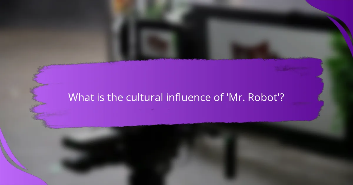 What is the cultural influence of 'Mr. Robot'?