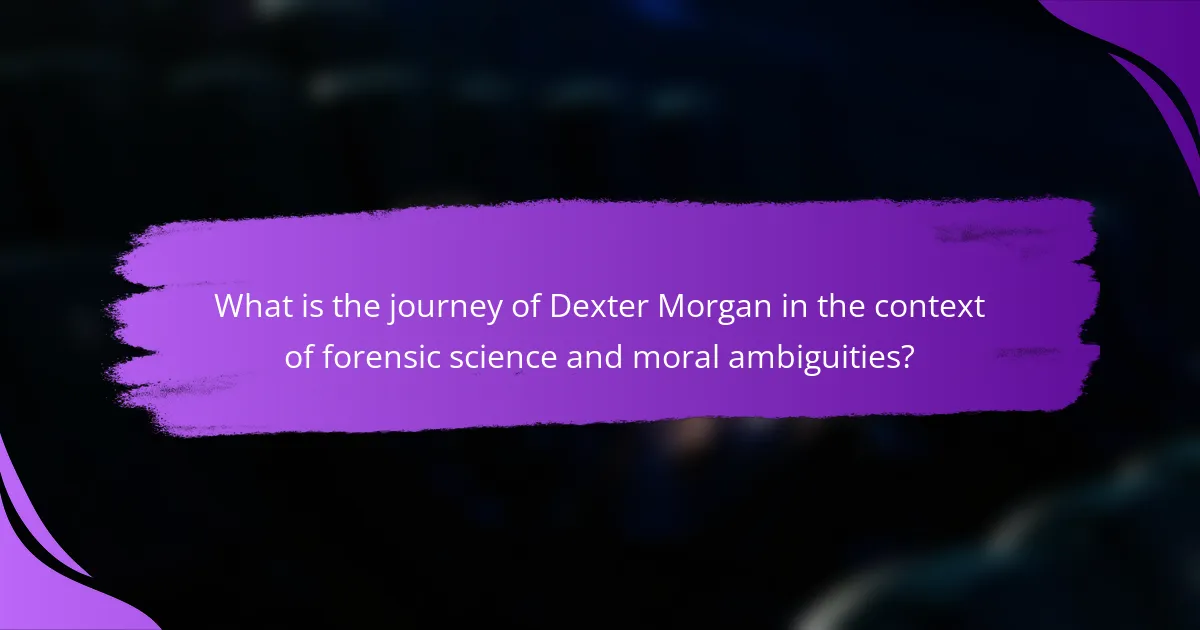 What is the journey of Dexter Morgan in the context of forensic science and moral ambiguities?