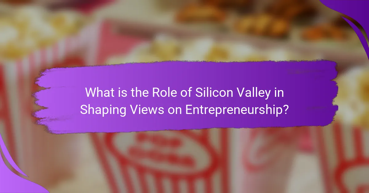 What is the Role of Silicon Valley in Shaping Views on Entrepreneurship?