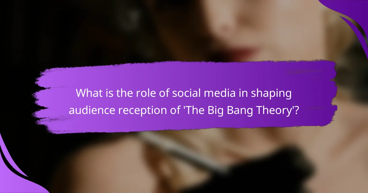 What is the role of social media in shaping audience reception of 'The Big Bang Theory'?
