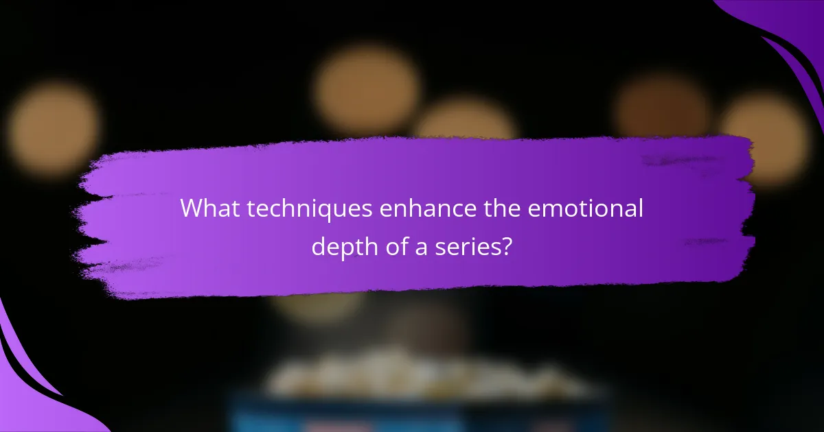 What techniques enhance the emotional depth of a series?